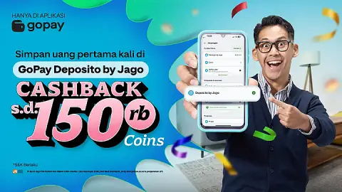 Promo GoPay Deposito by Jago: Cashback hingga 150.000 GoPay Coins